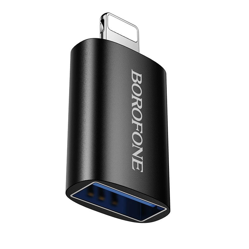 Адаптер BOROFONE BV26 iP male to USB female USB2.0 adapter Black — Borofone