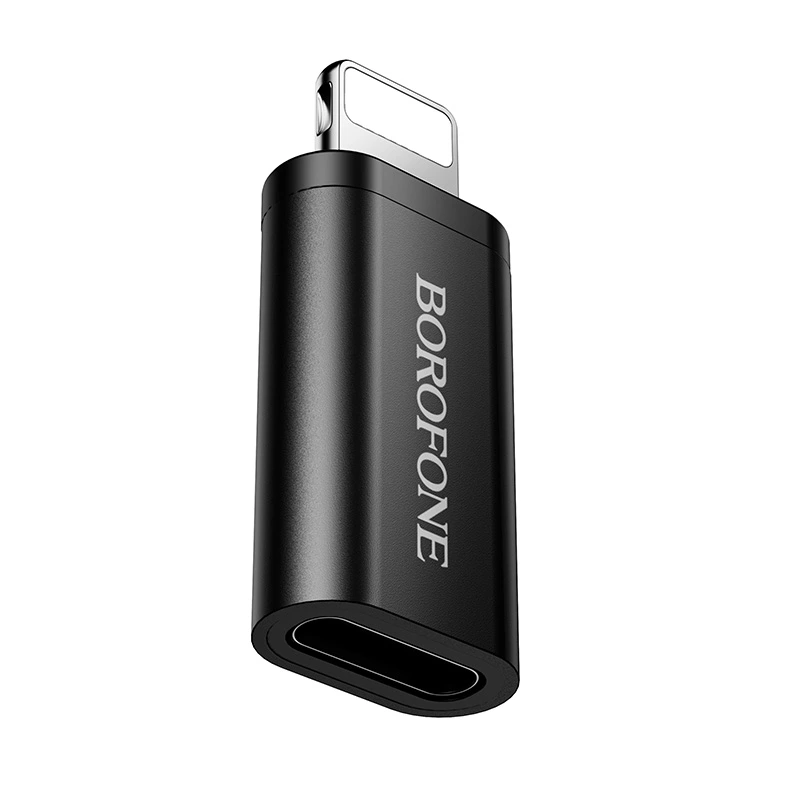 Адаптер BOROFONE BV26A iP male to Type-C female USB2.0 adapter Black — Borofone