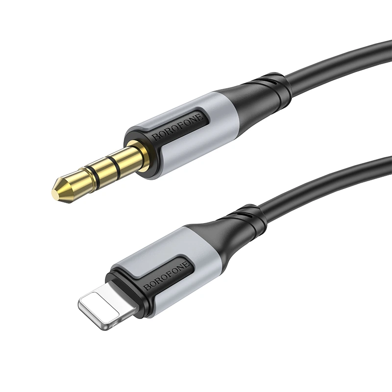 Аудіокабель BOROFONE BL19 iP to 3.5mm male, TPE, 1m, Black