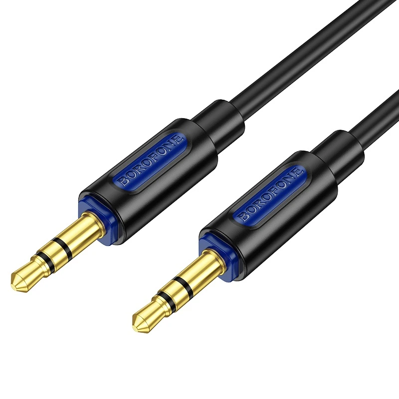 Аудіокабель BOROFONE BL20 3.5mm male to 3.5mm male, silicone, 1m Black