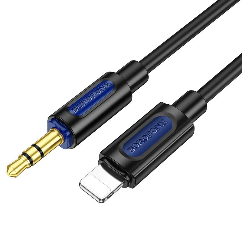 Аудіокабель BOROFONE BL20 True sound silicone digital audio conversion cable iP Black — Borofone
