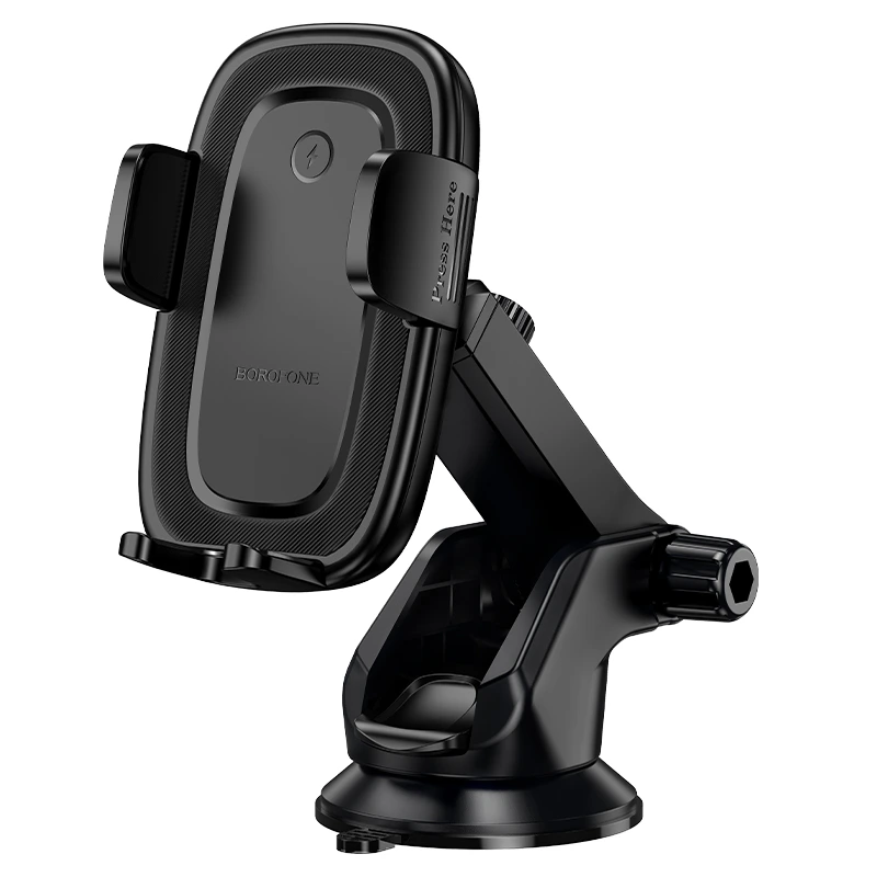 Автотримач для телефона з БЗП BOROFONE BH223 Follower push-type wireless fast charging car holder(center console) — Borofone