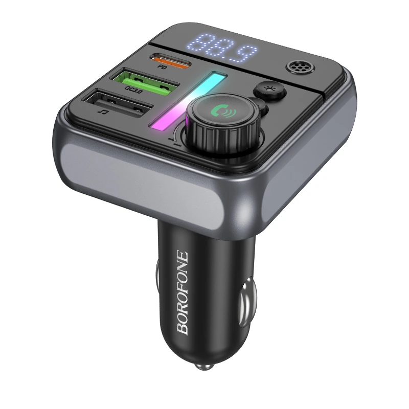 АЗП з FM-модулятором BOROFONE BC50  Ascenso PD20W+QC3.0 car BT FM transmitter Black