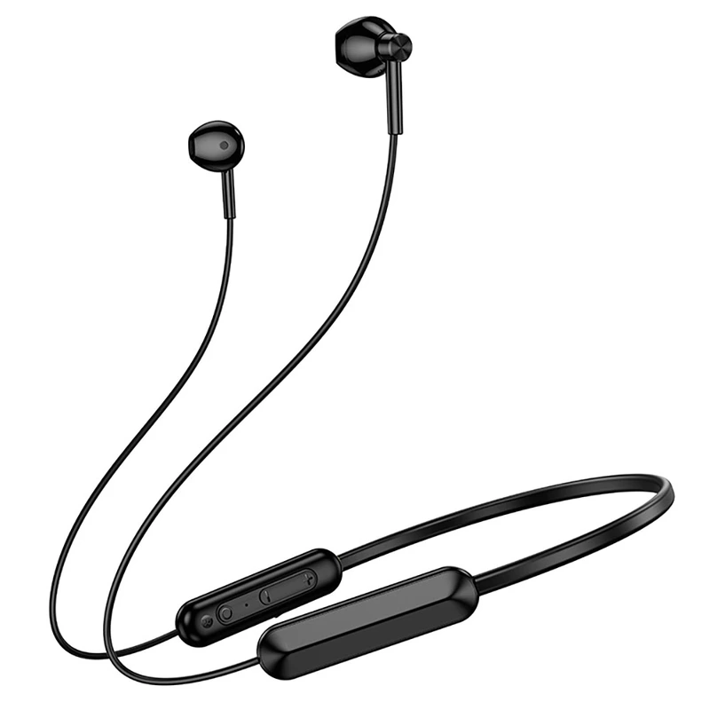 Бездротові спортивні навушники BOROFONE BE70 Light neck-hanging BT earphones obsidian black — Borofone