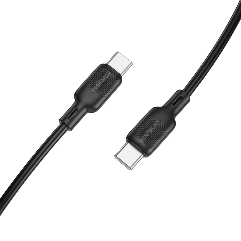 Кабель BOROFONE BX113 Lenny 60W silicone charging data cable C to C(L=1M) Black — Borofone