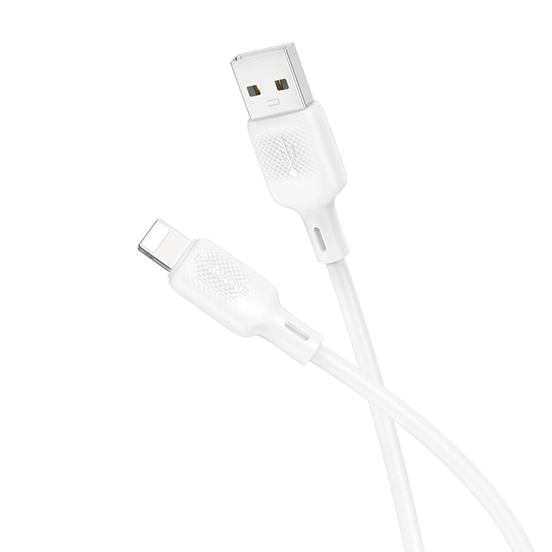 Кабель BOROFONE BX113 Lenny silicone charging data cable iP(L=1M) White — Borofone