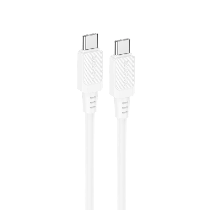 Кабель BOROFONE BX115 Lotto 60W silicone charging data cable C to C White — Borofone