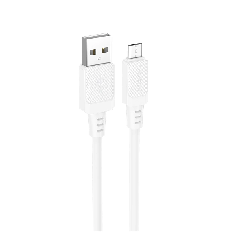 Кабель BOROFONE BX115 Lotto silicone charging data cable Micro White — Borofone