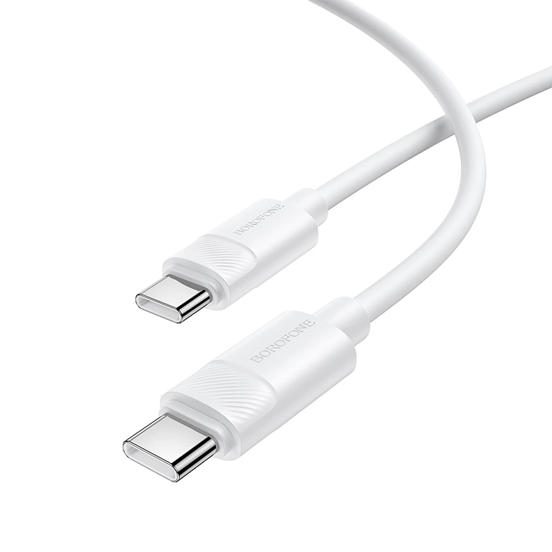 Кабель BOROFONE BX123 Leya 60W silicone charging data cable C to C White
