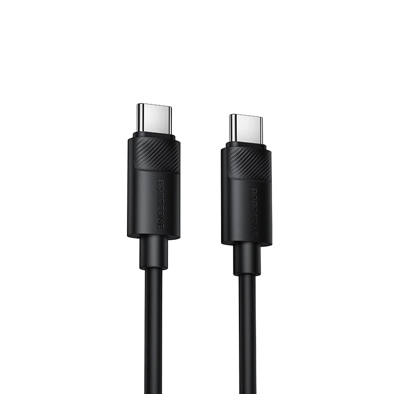 Кабель BOROFONE BX123 Leya 60W silicone charging data cable C to C Black