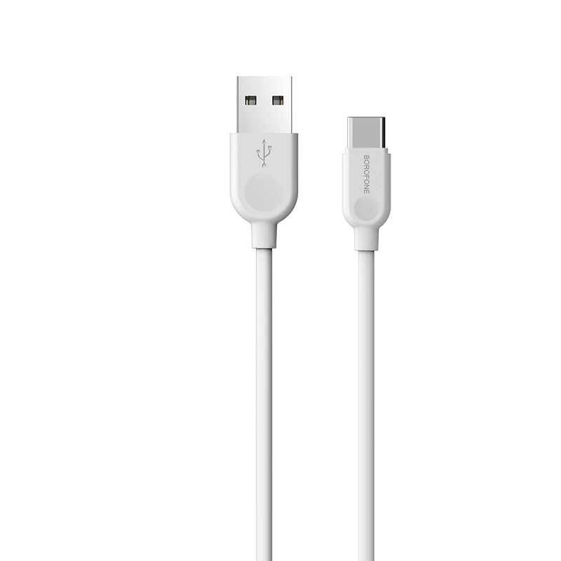 Кабель BOROFONE BX14 USB to Type-C 2.4A, 3m, PVC, TPE connectors, White — Borofone
