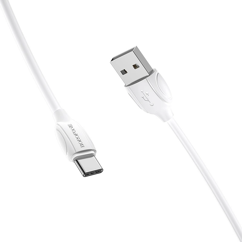 Кабель BOROFONE BX19 USB to Type-C 3A, 1m, PVC, TPE connectors, White — Borofone