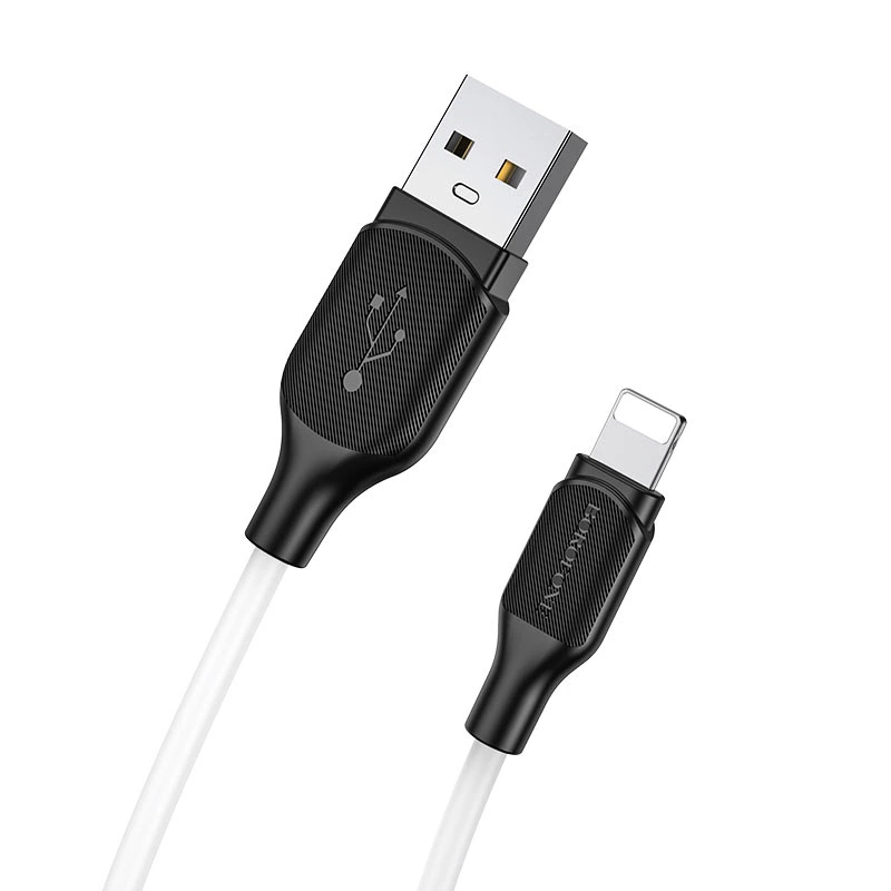 Кабель BOROFONE BX42 USB to iP 2.4A, 1m, silicone, TPE connectors, White
