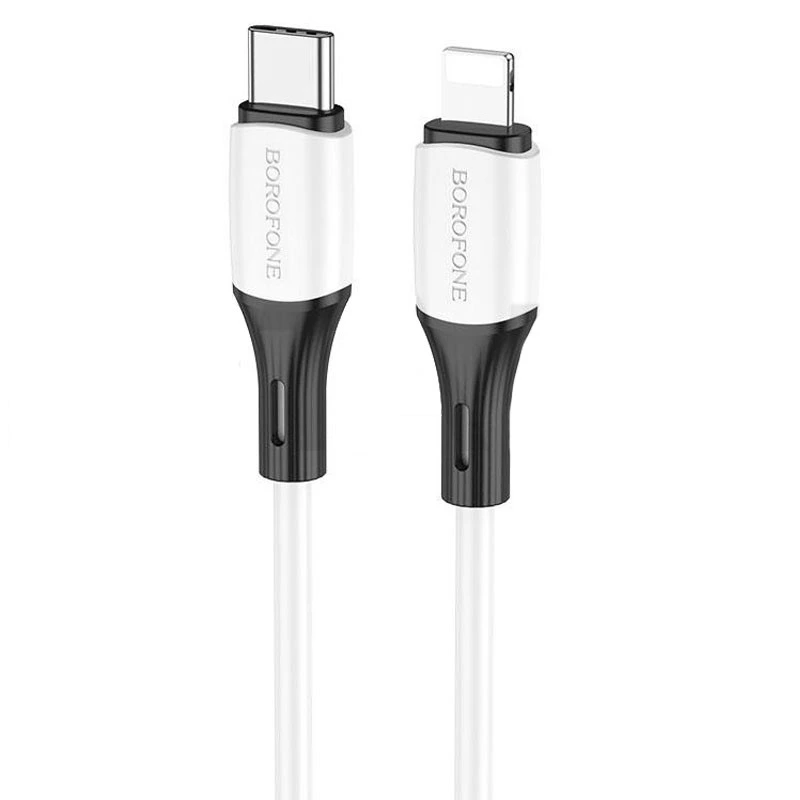 Кабель BOROFONE BX79 Type-C to iP 3A, 20W, 1m,,  silicone, silicone connectors, White