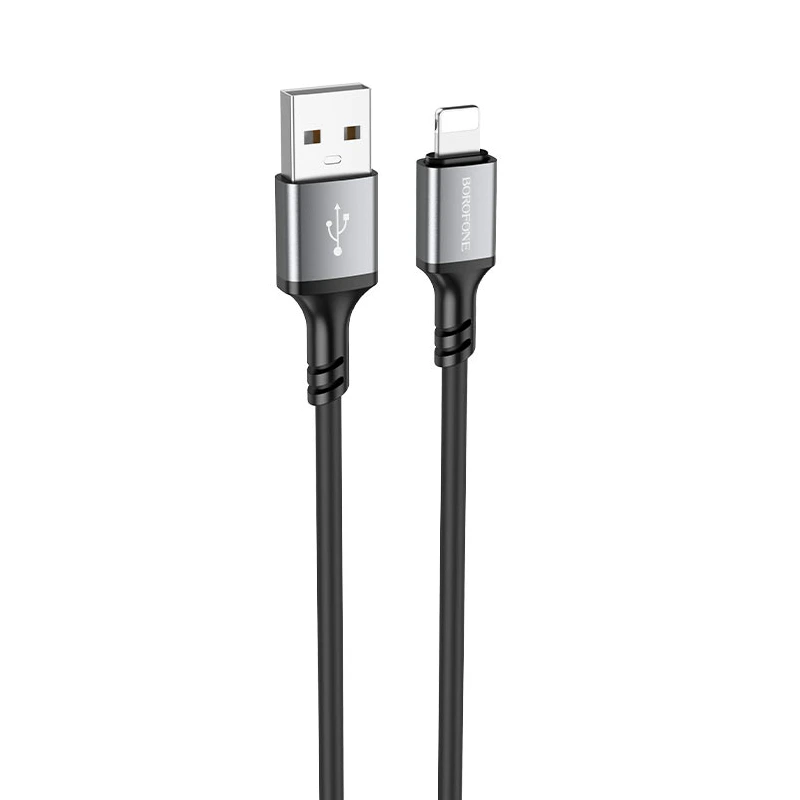 Кабель BOROFONE BX83 iP Famous silicone charging data cable Black — Borofone