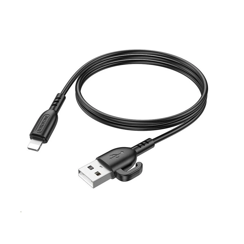 Кабель BOROFONE BX91 USB to iP 2.4A,1m, PVC, PVC connectors, Black — Borofone