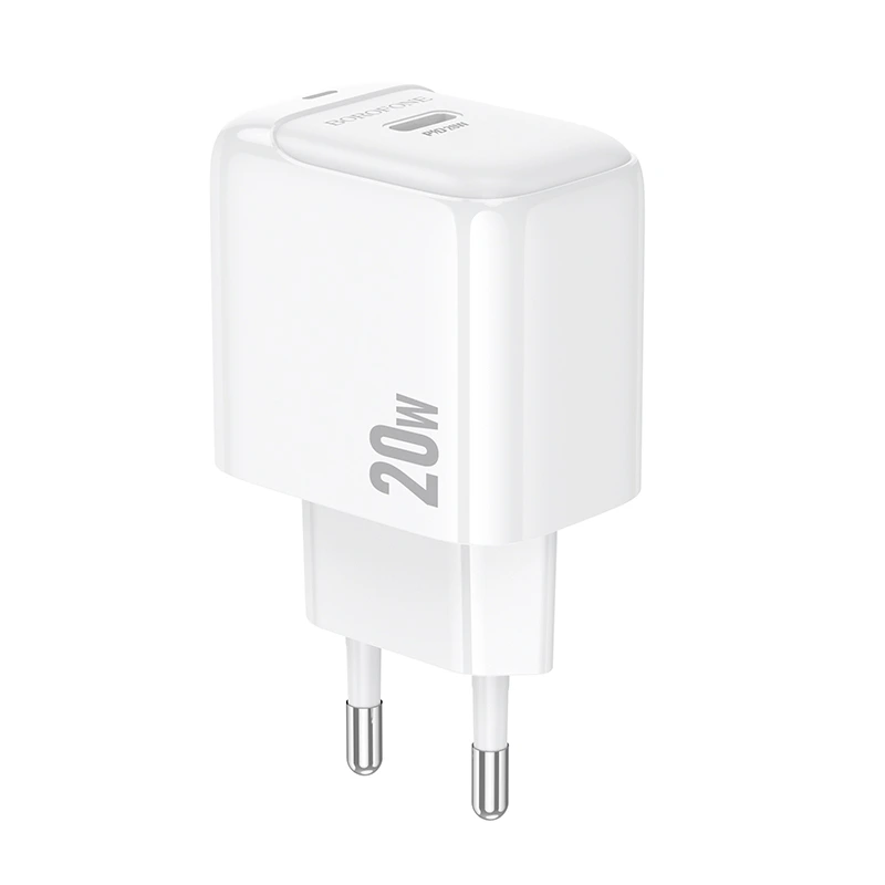 Мережевий зарядний пристрій BOROFONE BAS43A Potential single-port PD20W charger(EU) White