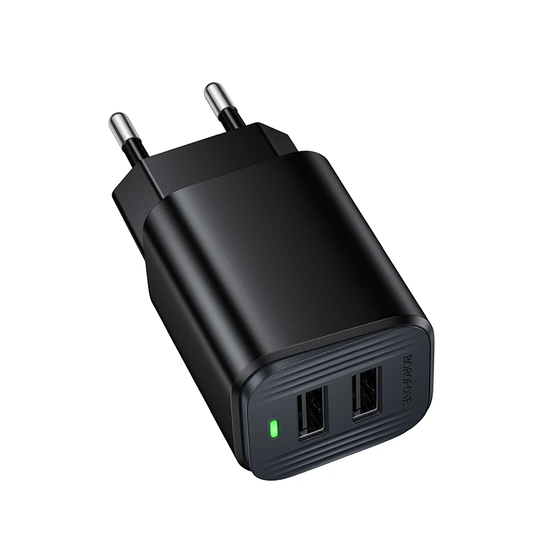 Мережевий зарядний пристрій BOROFONE BAS81A Star dual-port charger (EU) Black — Borofone