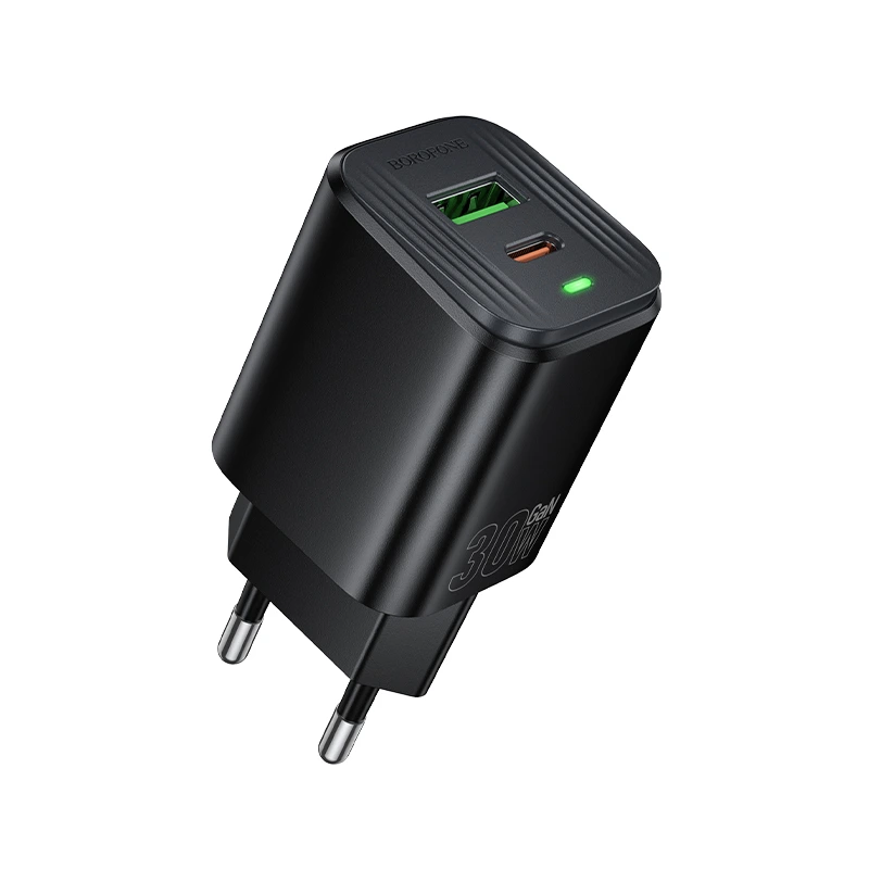 Мережевий зарядний пристрій BOROFONE BAS85A Star PD30W+QC3.0 charger (EU) Black — Borofone