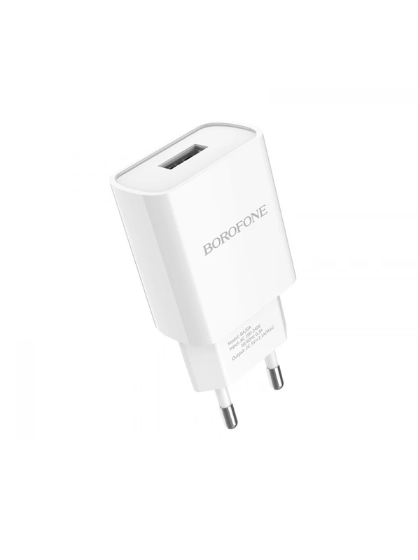 Мережевий зарядний пристрій з кабелем BOROFONE BA20A Sharp single port charger set(Type-C) 10.5W White