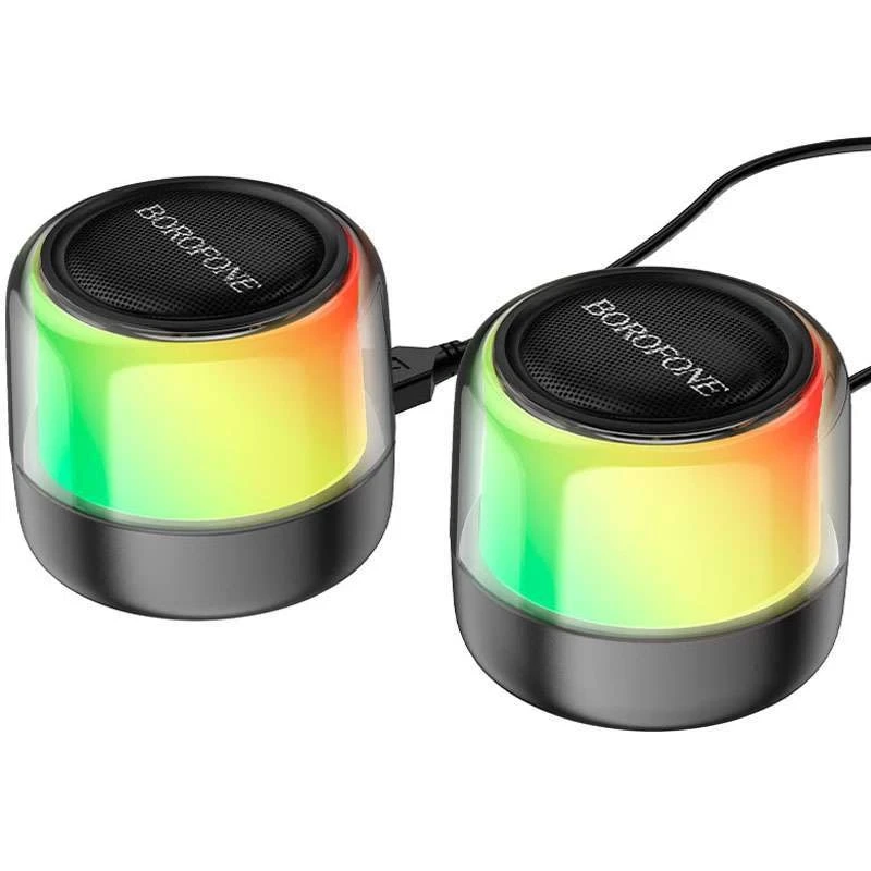 Портативна колонка BOROFONE BP12 Colorful BT wired 2-in-1 computer speaker, 5W*2, Black