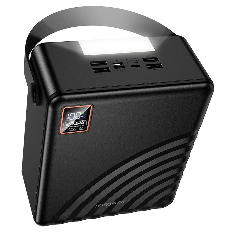 Зовнішній акумулятор BOROFONE BJ85 Myriad 22.5W+PD20W+light power bank(100000mAh) Black — Borofone