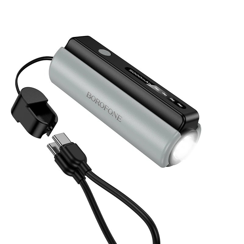 Зовнішній акумулятор BOROFONE BJ87 Star power bank with flashlight and cable(5000mAh) Black