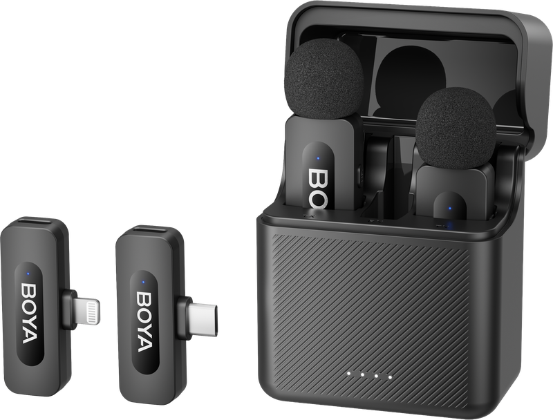 Бездротовий петличний мікрофон BOYA BY-V3 combo Type-C/Lightning Black
