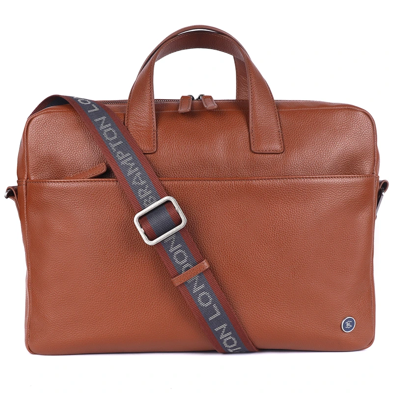 Шкіряна сумка для ноутбука 15,6 Brampton London Commandeer Tan (Рудий)