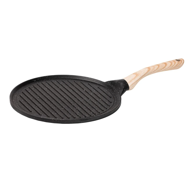 Сковорода гриль кругла Ø 26.5 см низька з гранітним покриттям чорна HP39581B — Breakfast