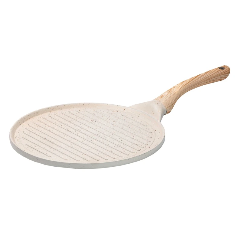 Сковорода гриль кругла Ø 26.5 см низька з гранітним покриттям бежева HP39581W — Breakfast