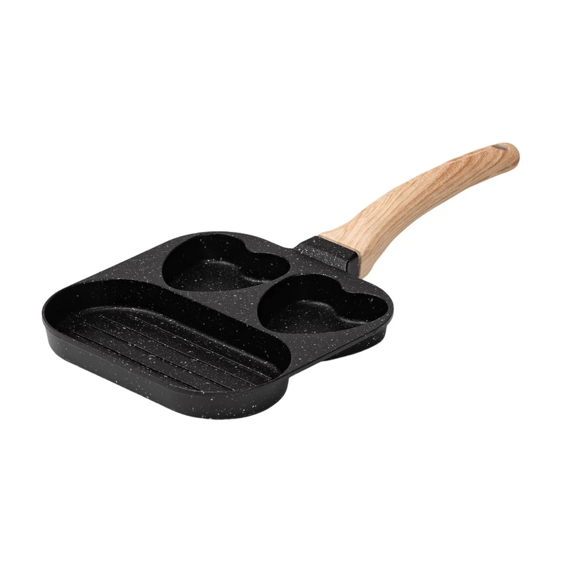 Сковорода квадратна порційна на 3 секції з антипригарним покриттям для всіх плит чорна HP39569B — Breakfast
