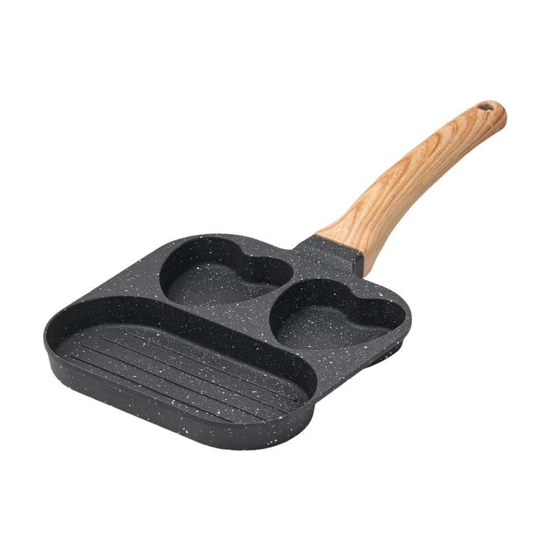 Сковорода квадратна порційна на 3 секції з антипригарним покриттям сіра HP39569C — Breakfast