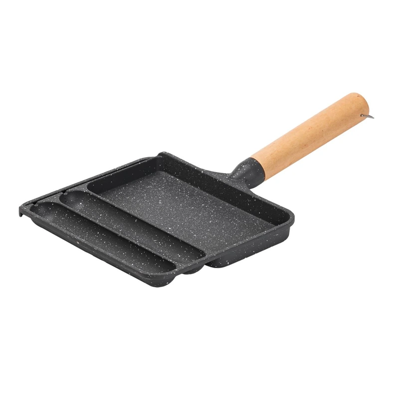 Сковорода прямокутна на 3 секції з антипригарним покриттям сіра HP39572C — Breakfast