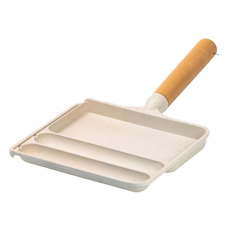 Сковорода прямокутна на 3 секції з антипригарним покриттям бежева HP39572W — Breakfast