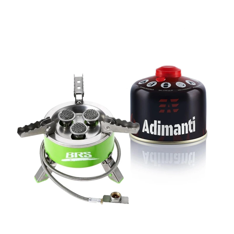 Набір Газовий пальник BRS-73 + Газовий балон різьбовий Adimanti, 230гр — BRS