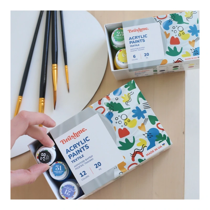 Акрилова фарба текстильна Набір 4001 Brushme AP4001 6 кольорів — Brushme