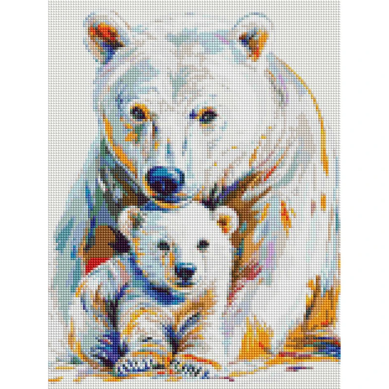 Алмазна мозаїка "Білі ведмеді" DRBS1251, 30х40 см — Brushme