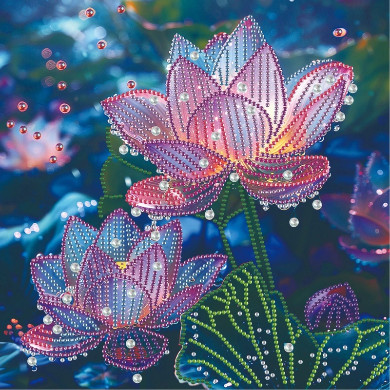 Алмазна мозаїка "Лотоси" BH041, 25х25 см