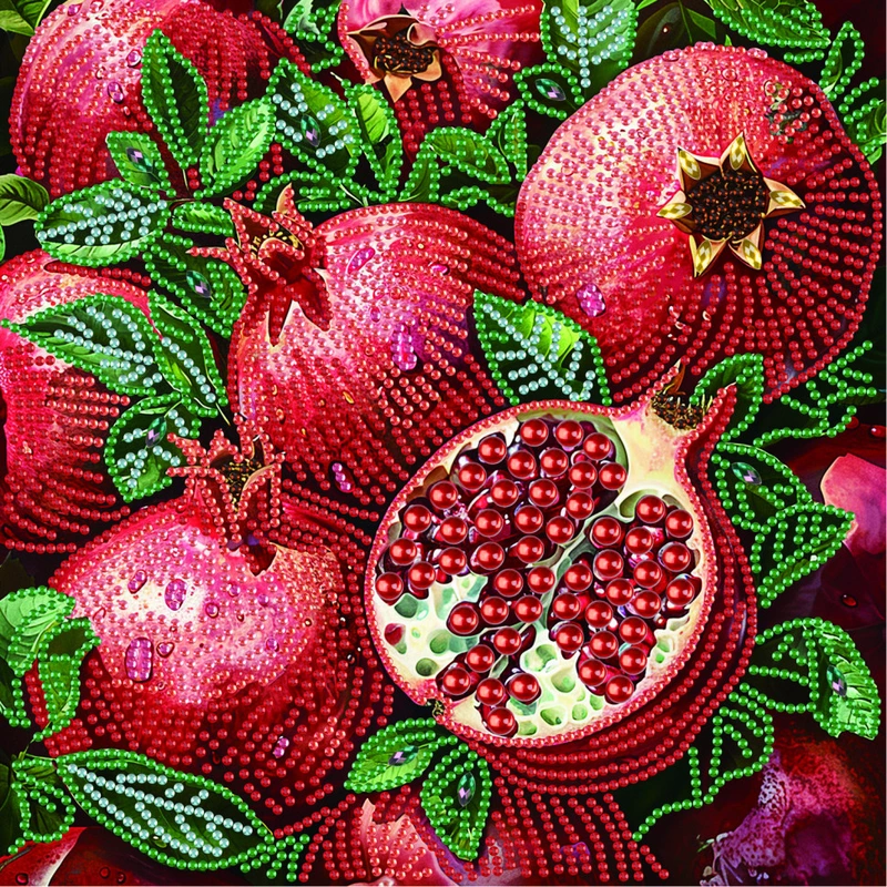 Алмазна мозаїка "Соковиті гранати" BH024 неповна викладка 25х25 см