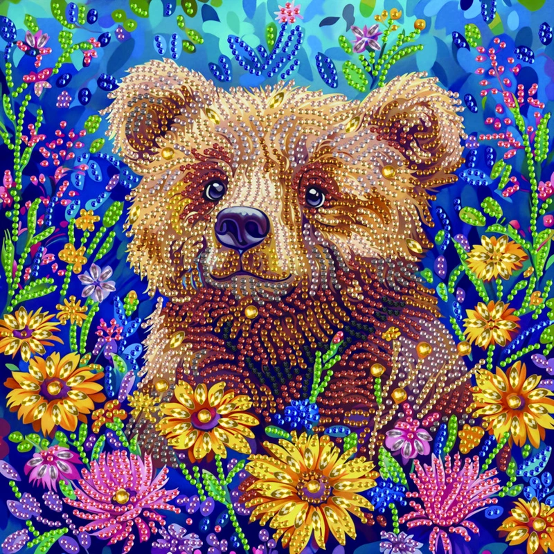 Алмазна мозаїка "Ведмедик" BH035 неповна викладка 25х25 см