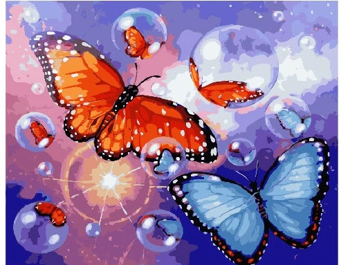 Картина за номерами. Brushme "Мильні метелики" GX22072