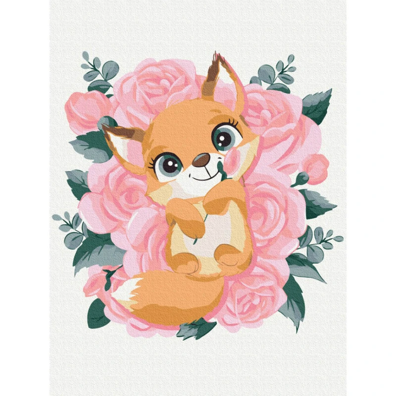 Картина за номерами "Лисичка в квітах" Brushme KBS0001, 30x40 см