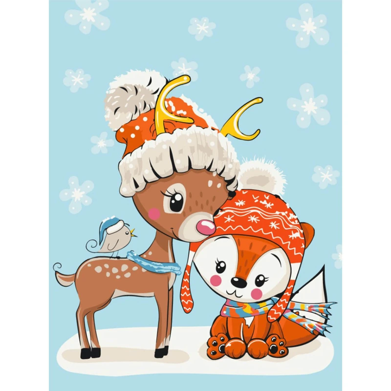 Картина за номерами "Оленя з лисичкою" Brushme KBS0077, 30х40 см