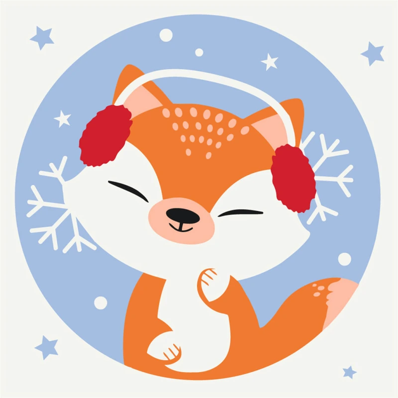 Розпис на полотні "Лисичка Сніжинка" Brushme MBS010, 20х20 см