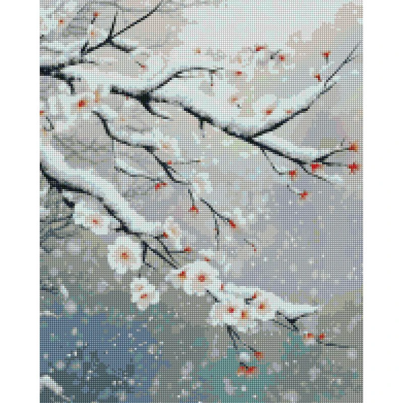 Алмазна мозаїка "Цвіт в снігу" DBS1269, 40х50 см