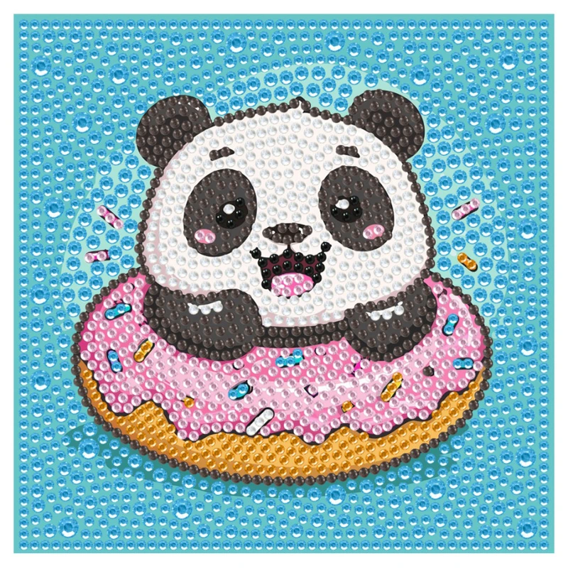 Алмазна мозаїка "Панда донат" DM5006 з рамкою 15х15 см