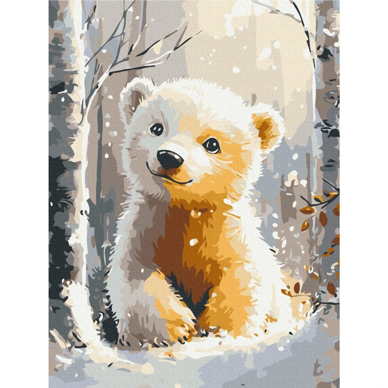 Картина за номерами "Милий білий ведмедик" RBS1021, 30х40 см