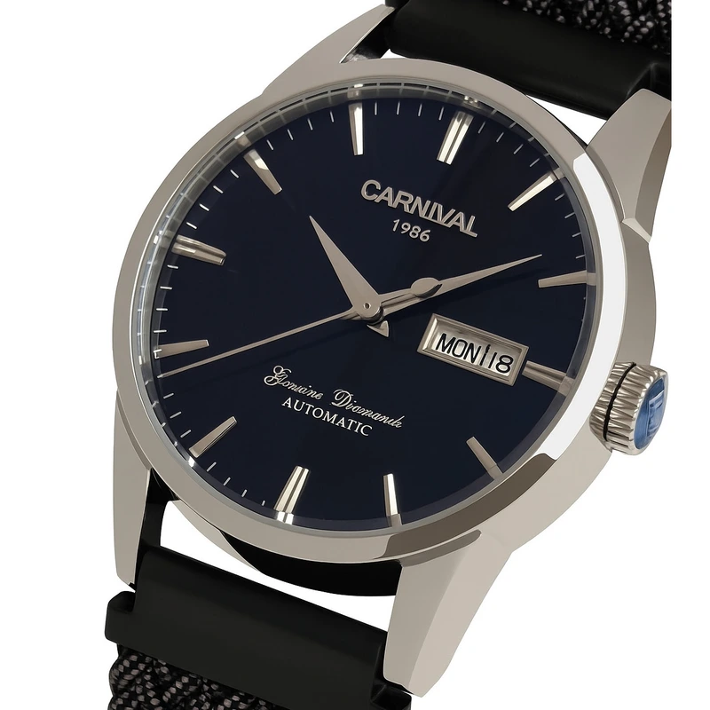 Чоловічий механічний годинник Carnival Flagman Magnetic Grey, 2 ремінці — Carnival