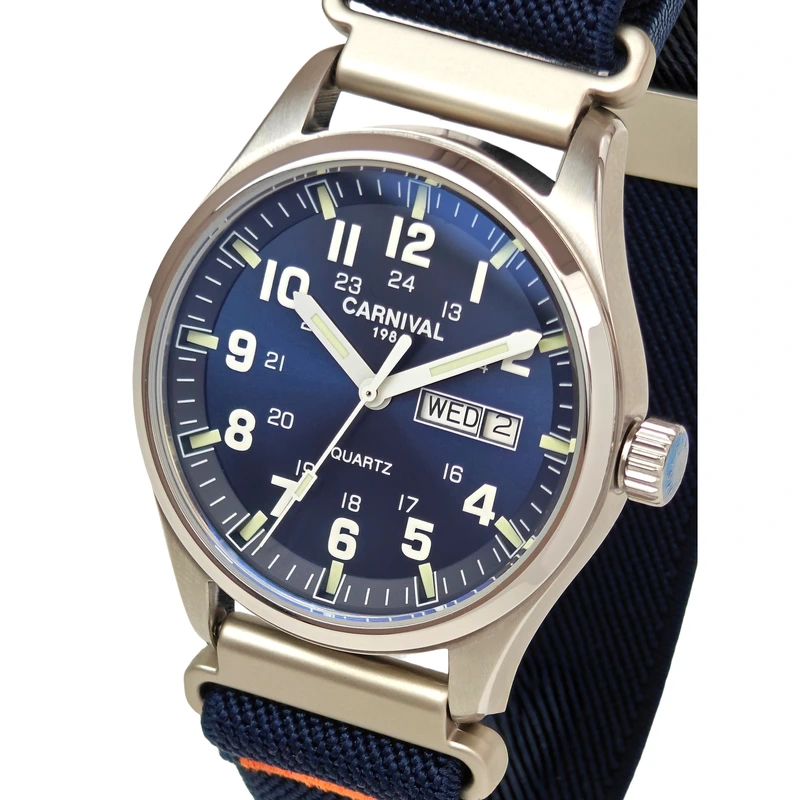 Чоловічий годинник Carnival Millenium Indigo Blue, 2 ремінці — Carnival